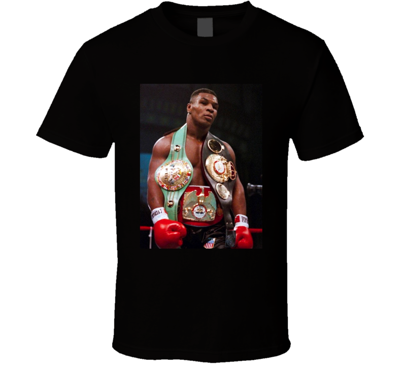 Mike Tyson With Belts Heavyweight Boxing Champion Fan T Shirt