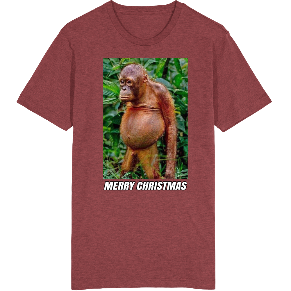 Merry Christmas Funny Monkey Holidays Prank Parody T Shirt