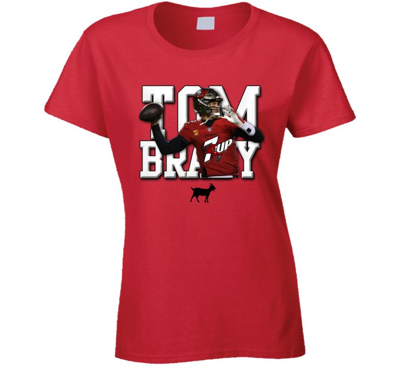 Tom Brady Goat 7 Rings Champs Tampa Fan Ladies T Shirt