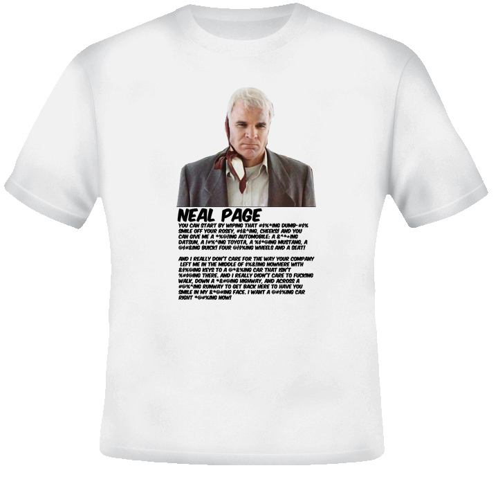 Neal Page Car Rental Rant Planes Trains T Shirt