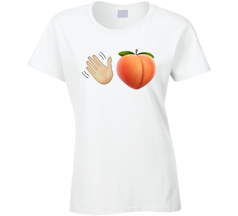 Smacking Peaches Emoji Parody Texting Funny Crewneck Sweatshirt Ladies T Shirt