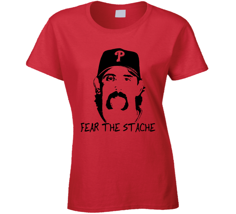 Sal Fasano Fear The Stache Baseball Ladies T Shirt