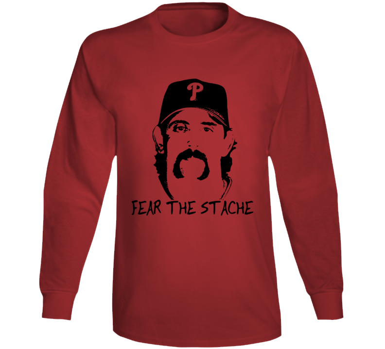 Sal Fasano Fear The Stache Baseball Long Sleeve T Shirt