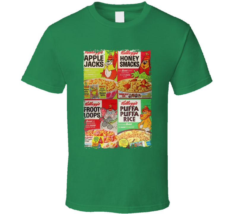 Apple Jacks Honey Smacks Froot Loops Puffa Puffa Rice Cereal T Shirt