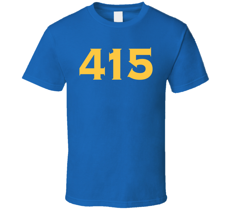 415 Area Code Golden State Blue T Shirt