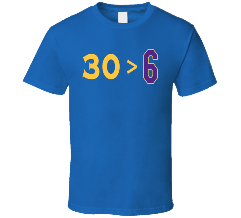 30 Greater Than 6 Steph And Lebron T Shirt
