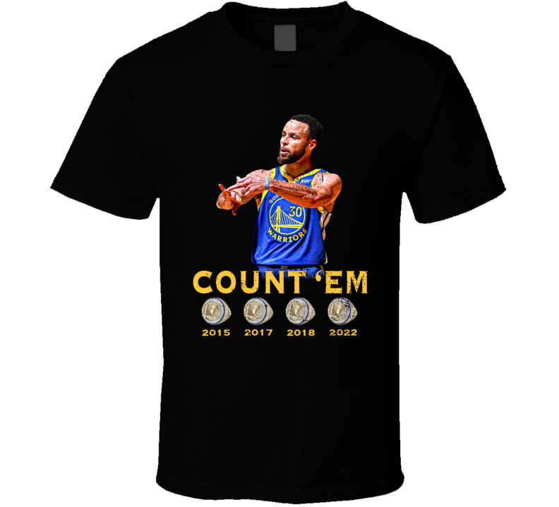 Count Em Steph Curry Four Rings T Shirt