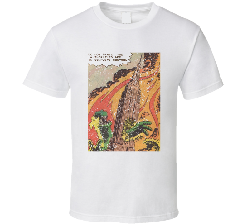 Godzilla Do Not Panic Comic T Shirt