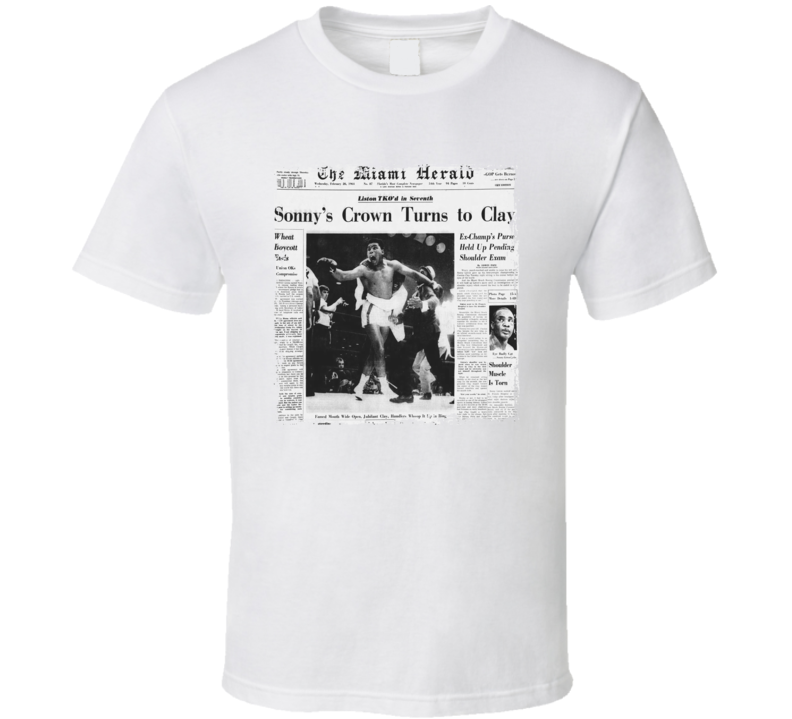 Cassius Clay Beats Sonny Liston Boxing Fan T Shirt