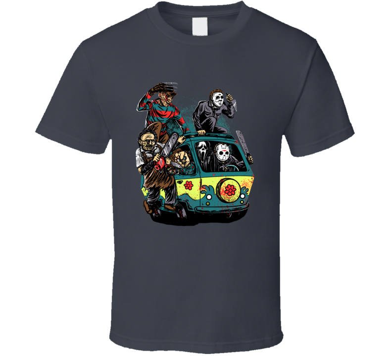Horror Icons On The Town Funny Parody T Shirt
