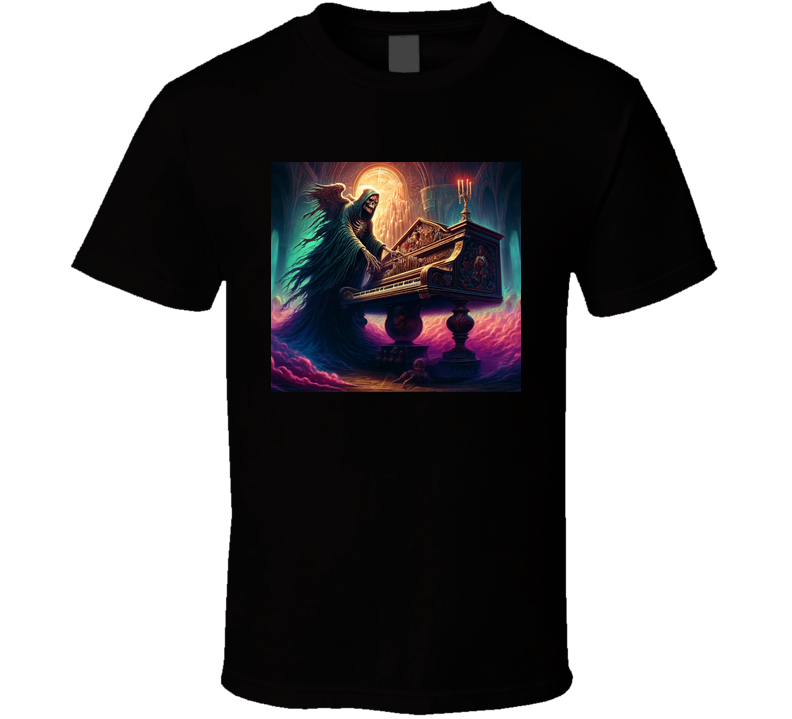 Grim Reaper Piano Band Parody Heavy Metal Rock T Shirt