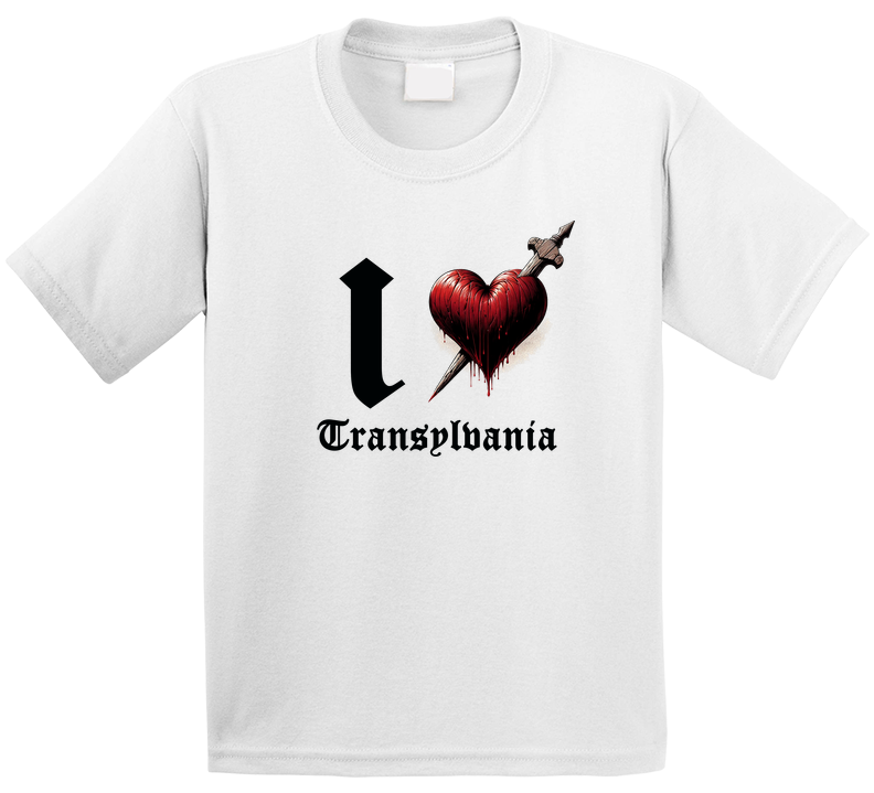 I Love Heart Transylvania Vampire Dracula Parody T Shirt