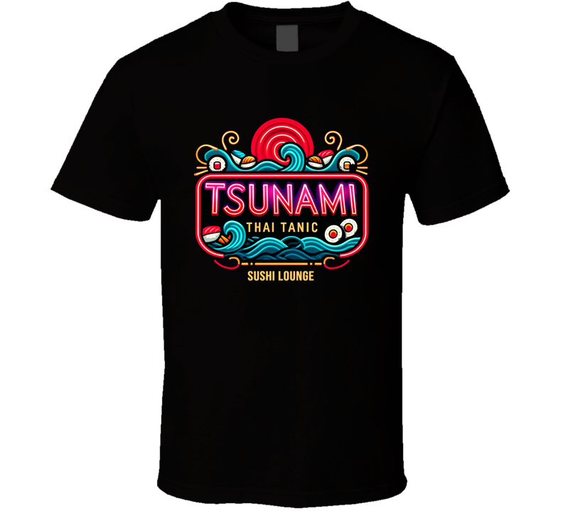 Tsunami Thai Tanic Sushi Lounge Parody Restaurant T Shirt