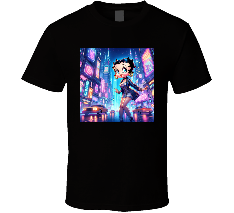 Anime Betty Boop Neon Futuristic World T Shirt