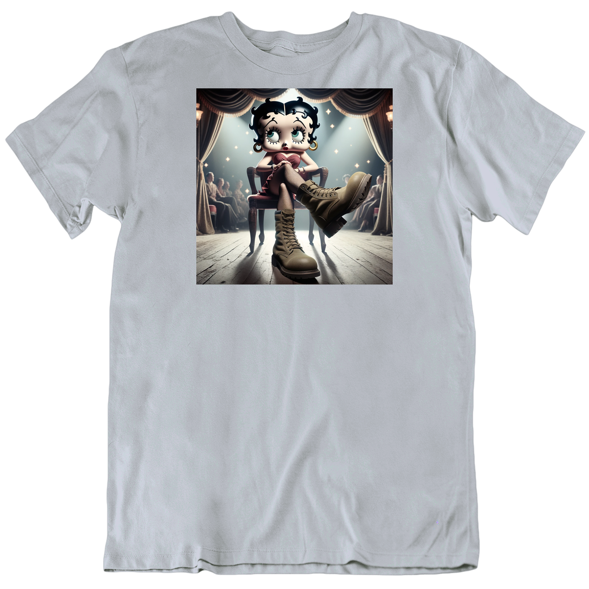 Betty Boop On Stage In Combat Boots T Shirt