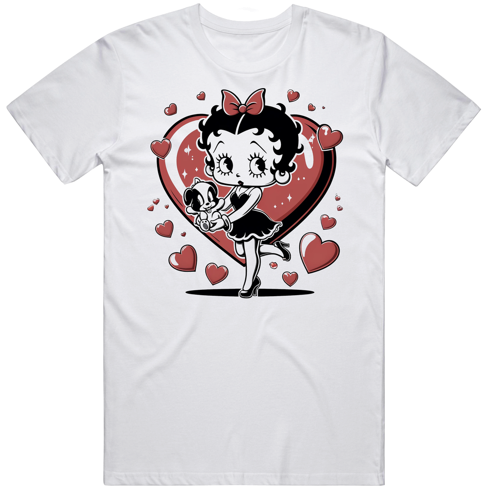 Betty Boop With Puppy Hearts T Shirt