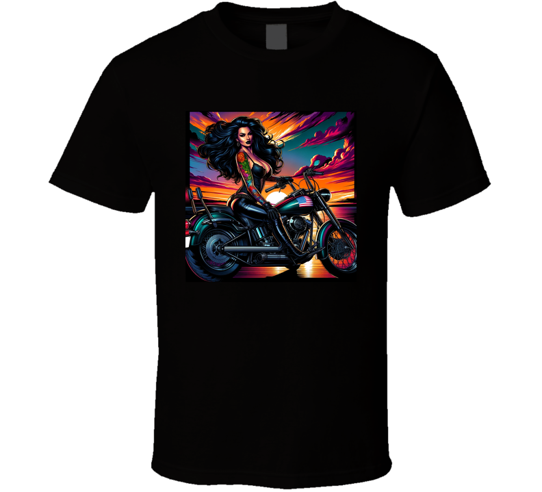 Biker Girl 8 Collection Motorcyle Freedom Open Road T Shirt
