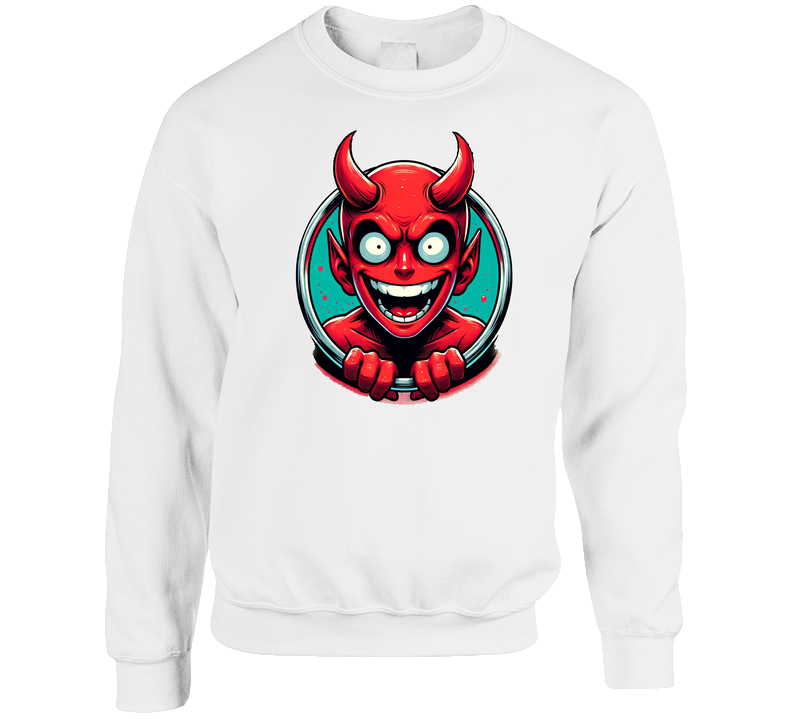 Son Of Satan Spawn Of The Devil Funny Parody Crewneck Sweatshirt