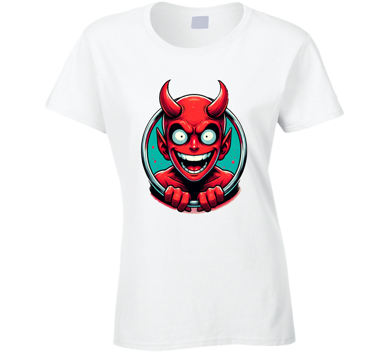 Son Of Satan Spawn Of The Devil Funny Parody Crewneck Sweatshirt Ladies T Shirt