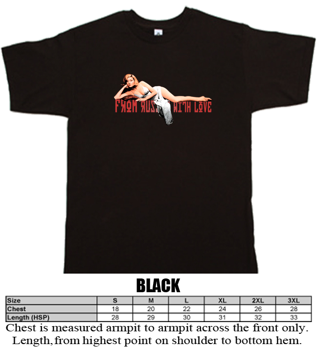 From Russia With Love 60s Connery 007 movie black T shirt From Russia With Love 60s Connery 007 movie black T shirt