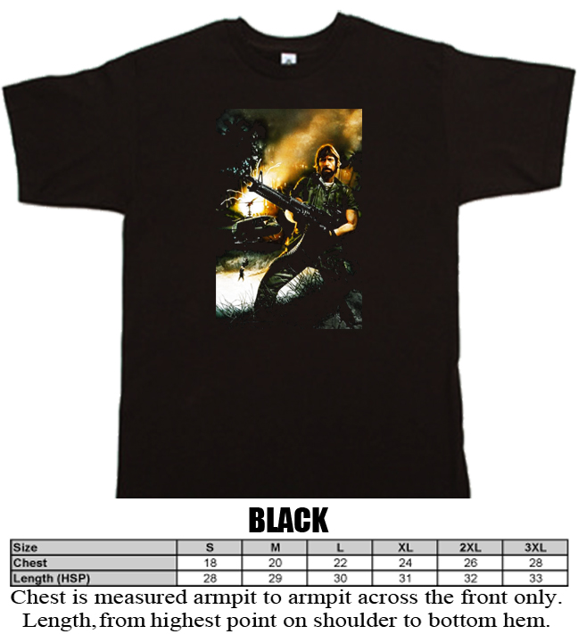 Missing in Action Chuck Norris action war karate movie black T shirt Missing in Action Chuck Norris action war karate movie black T shirt