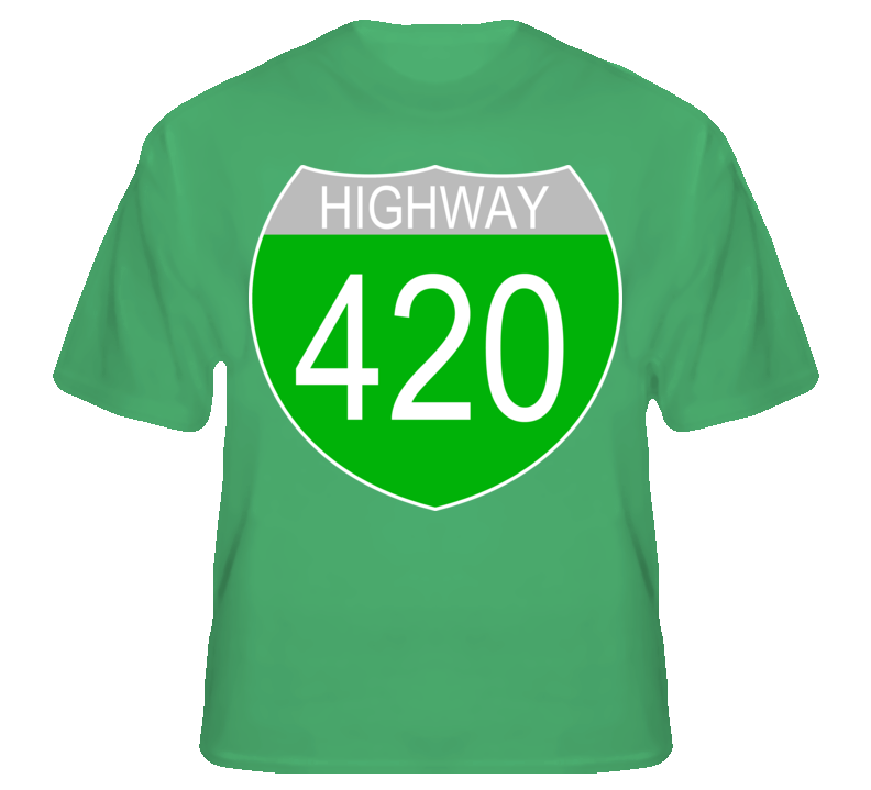 Highway 420 Funny Weed Pot Green T Shirt T shirt Highway 420 Funny Weed Pot Green T Shirt T shirt