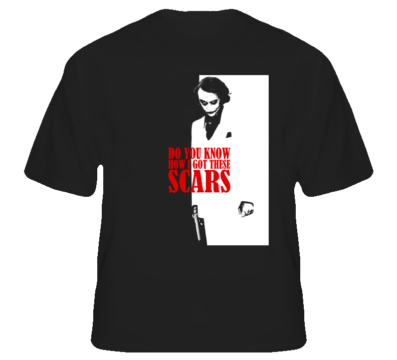 Joker Scarface Mash Up Funny Movie Poster T shirt Joker Scarface Mash Up Funny Movie Poster T shirt