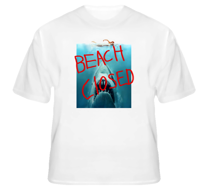 Jaws shark movie beach closed horror thriller 70s t shirt Jaws shark movie beach closed horror thriller 70s t shirt