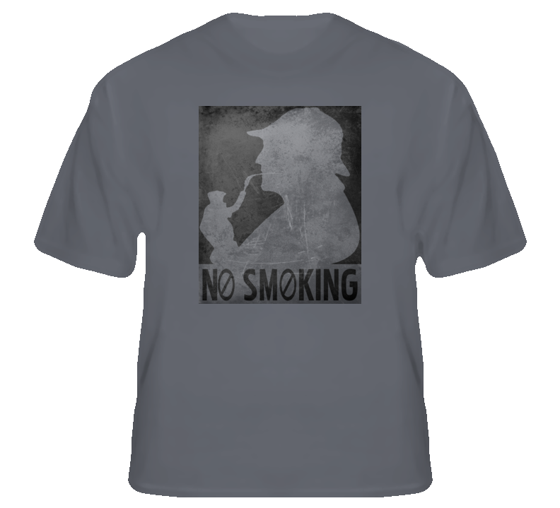 No Smoking funny irony Sherlock pipe graphic t shirt No Smoking funny irony Sherlock pipe graphic t shirt