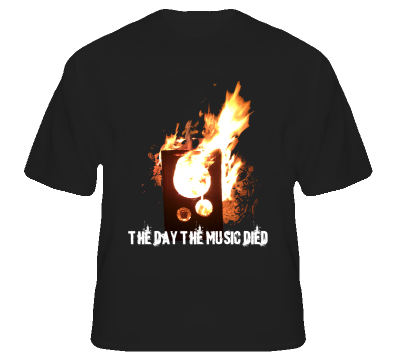 The Day the Music Died Speaker burn rock fan t shirt The Day the Music Died Speaker burn rock fan t shirt