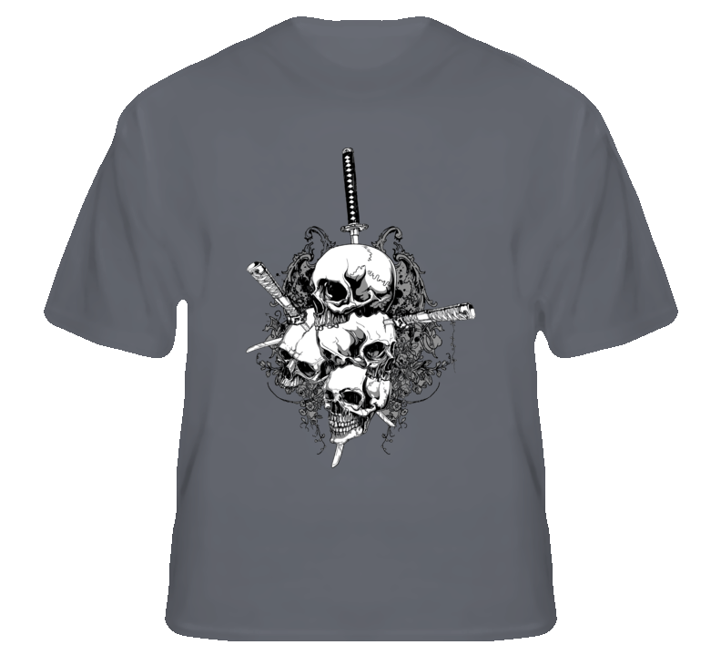 Skulls Swords Japan Warlord Biker MMA FIghter fan t shirt Skulls Swords Japan Warlord Biker MMA FIghter fan t shirt