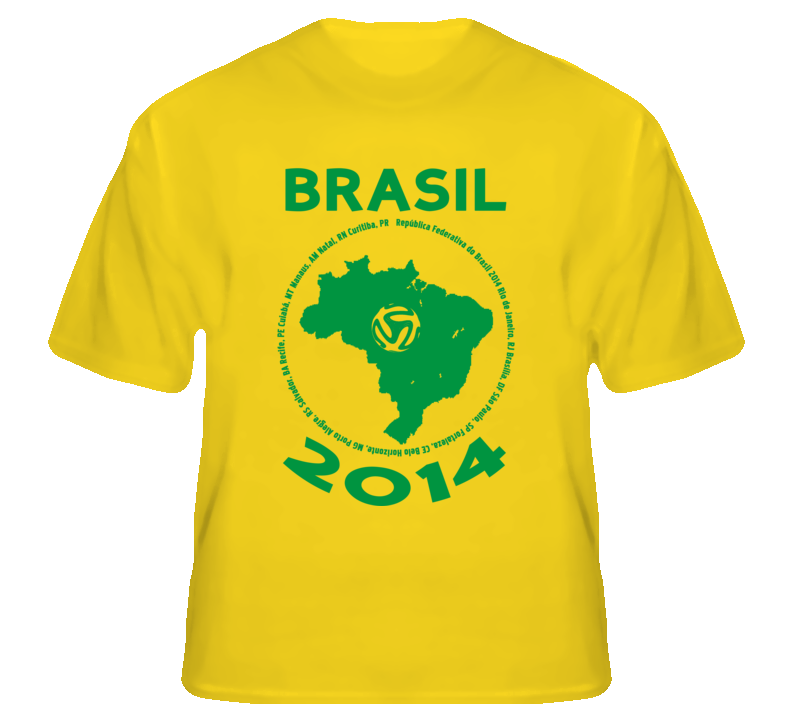 Brasil World Cup 2014 Host Cities Soccer Football T Shirt Brasil World Cup 2014 Host Cities Soccer Football T Shirt