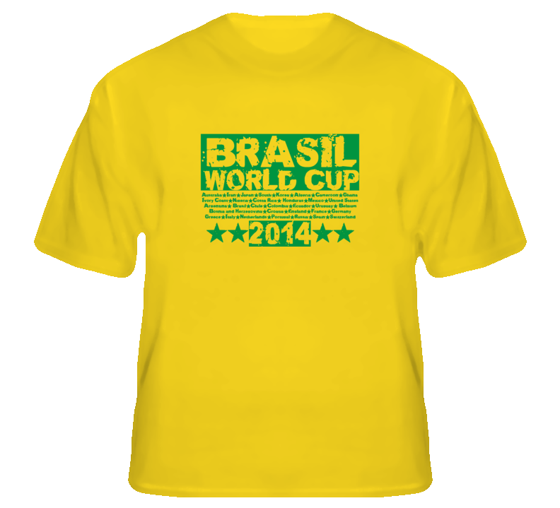 Brasil World Cup 2014 soccer football fan t shirt Brasil World Cup 2014 soccer football fan t shirt