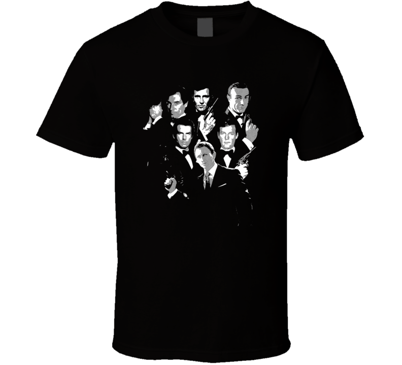 James Bond 007 Bonds Sean Roger George Fan T Shirt James Bond 007 Bonds Sean Roger George Fan T Shirt