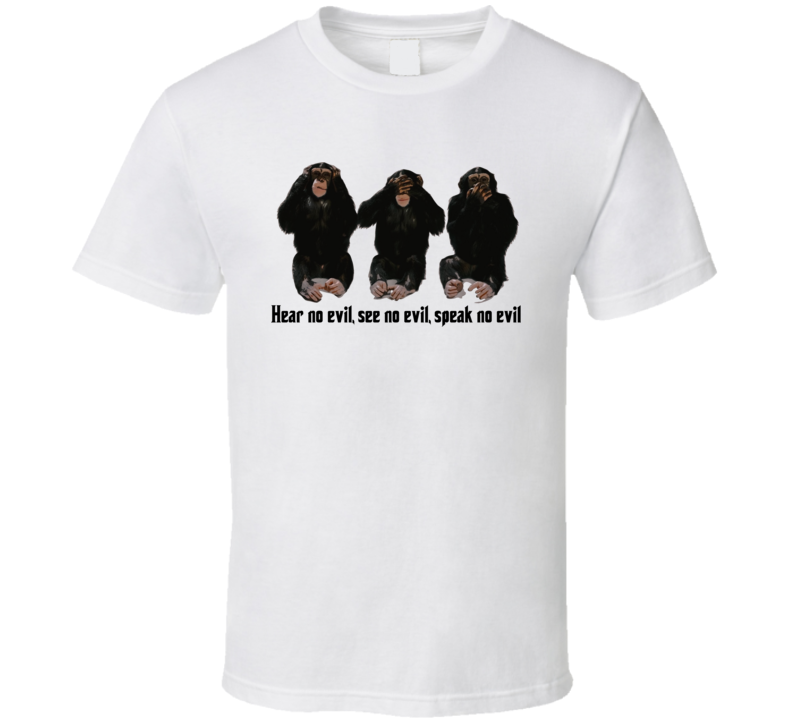 Three-Wise-Monkeys-Hear No Speak No See No Evil T Shirt Three-Wise-Monkeys-Hear No Speak No See No Evil T Shirt