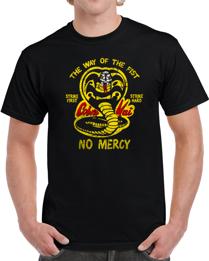 Cobra Kai Strike No Mercy Karate Kid Inspired Movie T Shirt Cobra Kai Strike No Mercy Karate Kid Inspired Movie T Shirt