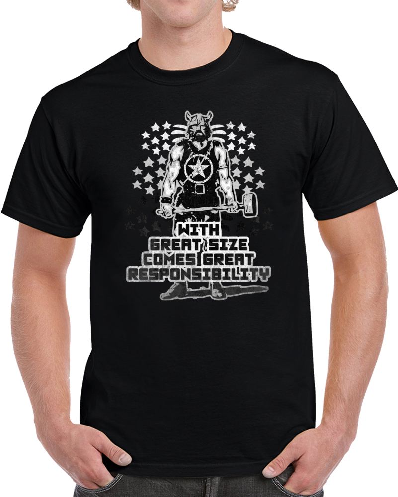 With Great Size Responsibility Gym Lifting Training T Shirt With Great Size Responsibility Gym Lifting Training T Shirt