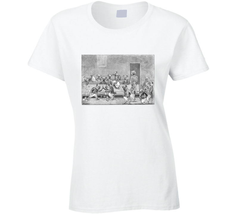 Louis Wain Bulldogs Arguing Funny Cool Painting On A T Shirt Louis Wain Bulldogs Arguing Funny Cool Painting On A T Shirt