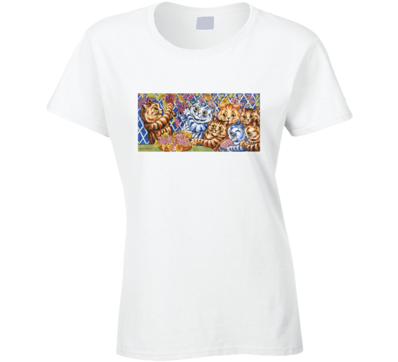 Louis Wain Cats At A Table Cool Painting On A T Shirt Louis Wain Cats At A Table Cool Painting On A T Shirt