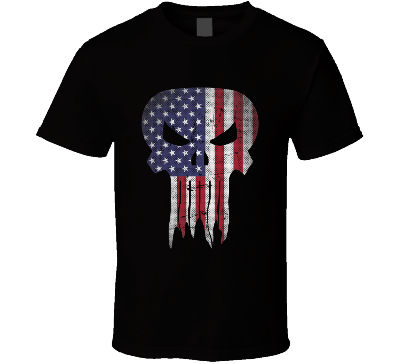 Usa Punisher Flag Logo Parody Super Hero Cool Fan T Shirt Usa Punisher Flag Logo Parody Super Hero Cool Fan T Shirt