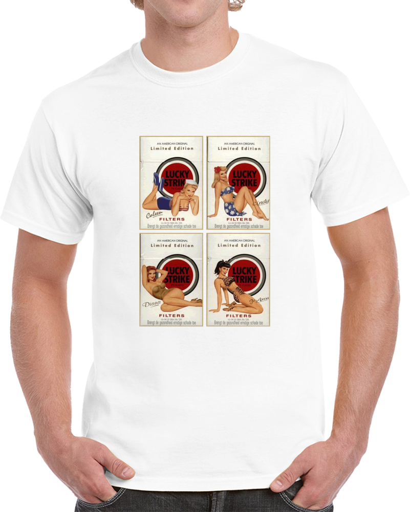 Lucky Strike Cigarettes Old Vintage Pin Up Ads Cool T Shirt Lucky Strike Cigarettes Old Vintage Pin Up Ads Cool T Shirt