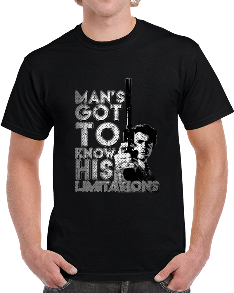 Dirty Harry Limitations Quote 70s Father's Day Gift Movie Fan Classic Cool T Shirt Dirty Harry Limitations Quote 70s Father's Day Gift Movie Fan Classic Cool T Shirt