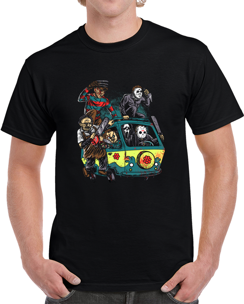 Mystery Machine Parody Funny Killers Jason Freddy Cool Fan T Shirt Mystery Machine Parody Funny Killers Jason Freddy Cool Fan T Shirt