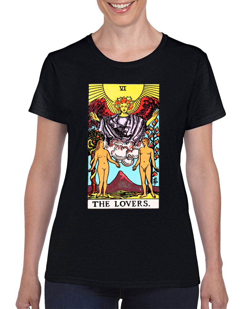 The Lovers Tarot Cards Fortune Voodoo Fan T Shirt The Lovers Tarot Cards Fortune Voodoo Fan T Shirt