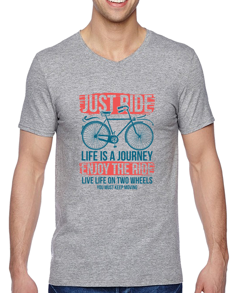 Just Ride Cyclist Bicycle Biking V-neck T Shirt Just Ride Cyclist Bicycle Biking V-neck T Shirt
