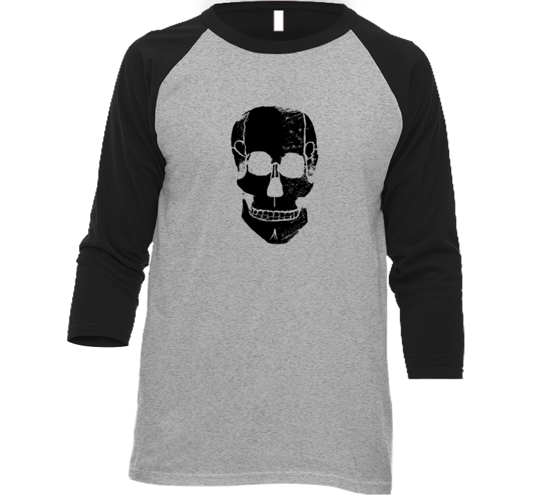 Skull Raglan Baseball Tee T Shirt Skull Raglan Baseball Tee T Shirt