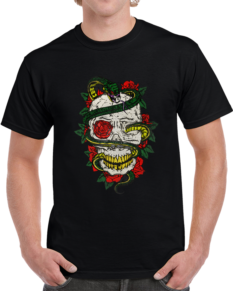 Skull Snake Roses Design T Shirt Skull Snake Roses Design T Shirt