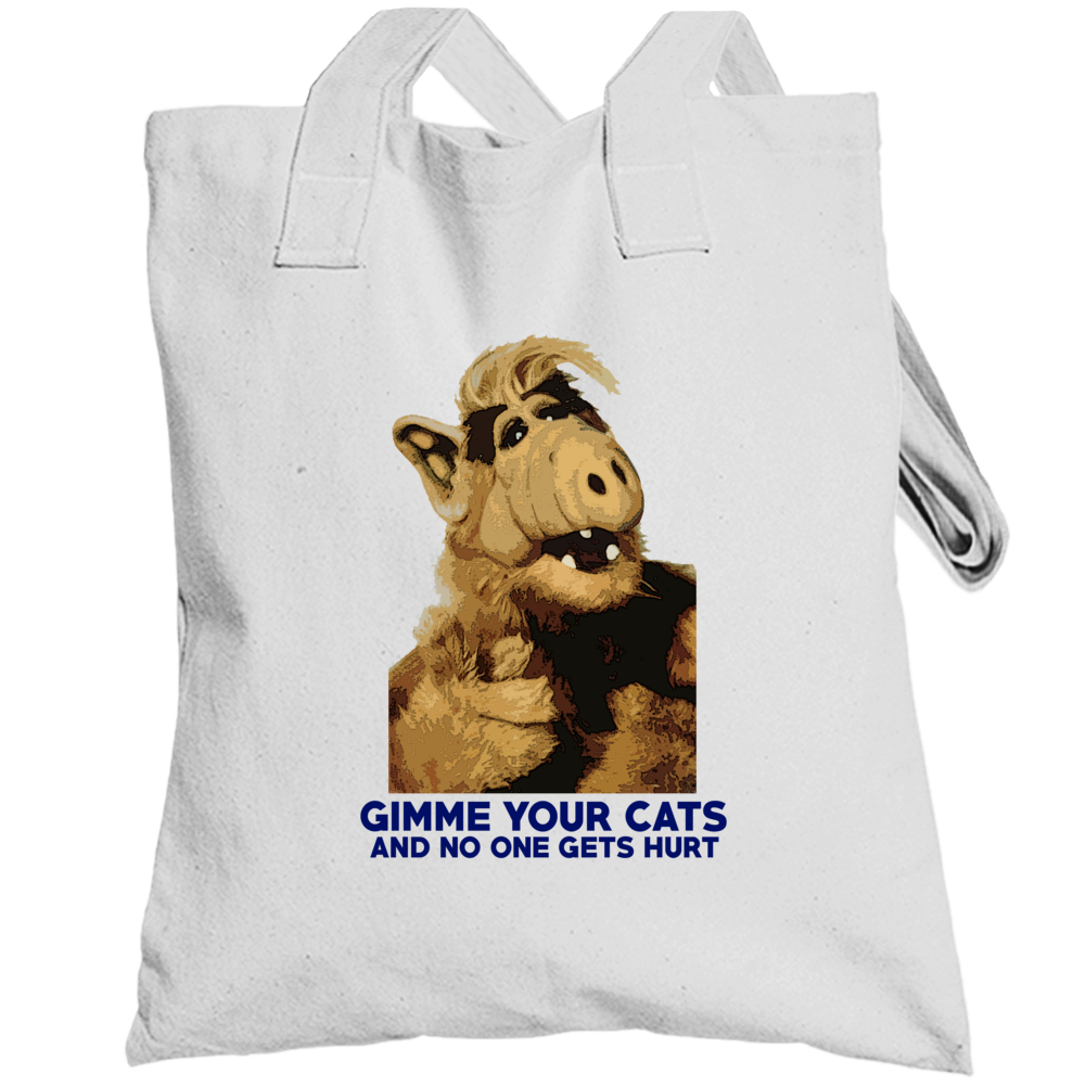 Alf Gimme Your Cats Funny 80s Tv Alien Fan Totebag Alf Gimme Your Cats Funny 80s Tv Alien Fan Totebag