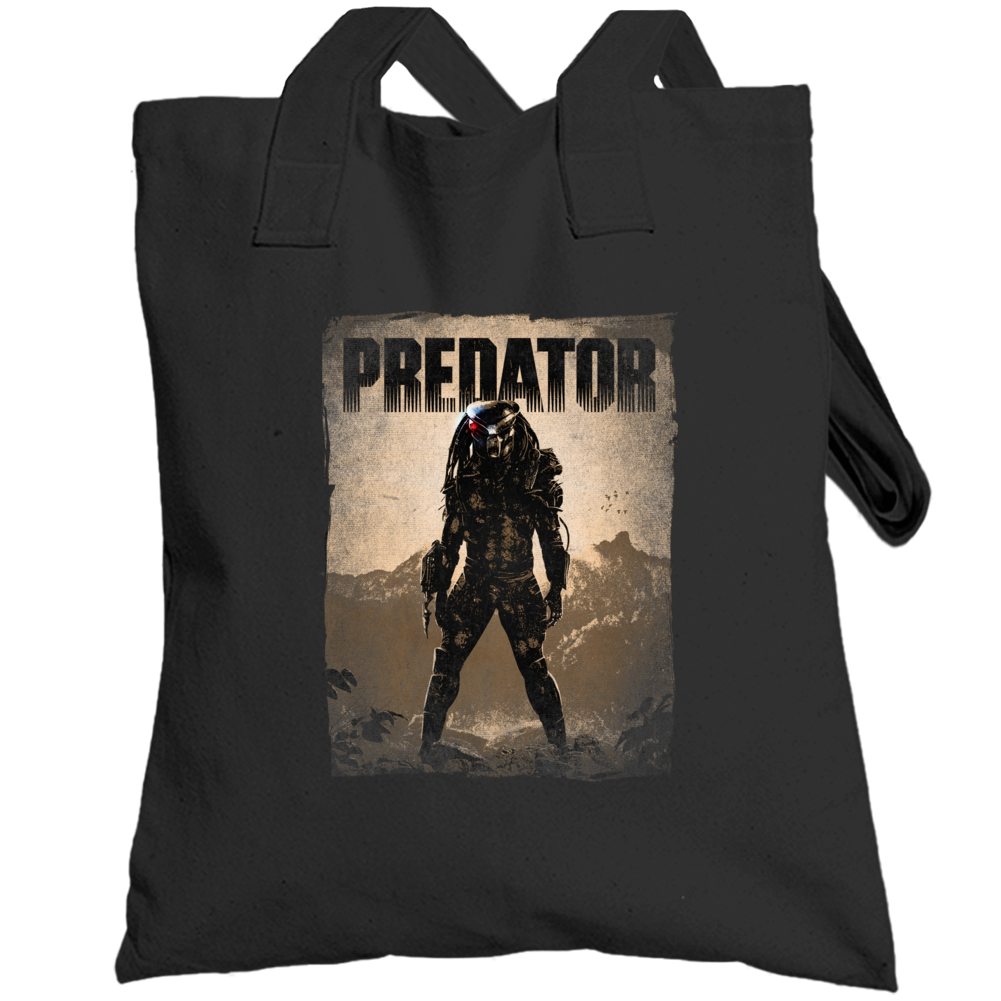 Predator Alien Movie Icon Villain 80s Fan Totebag Predator Alien Movie Icon Villain 80s Fan Totebag