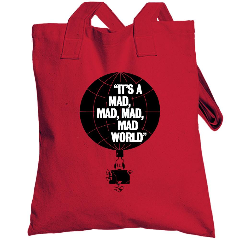 Its A Mad Mad Mad Mad World Classic Movies Fan Parody Poster Totebag Its A Mad Mad Mad Mad World Classic Movies Fan Parody Poster Totebag